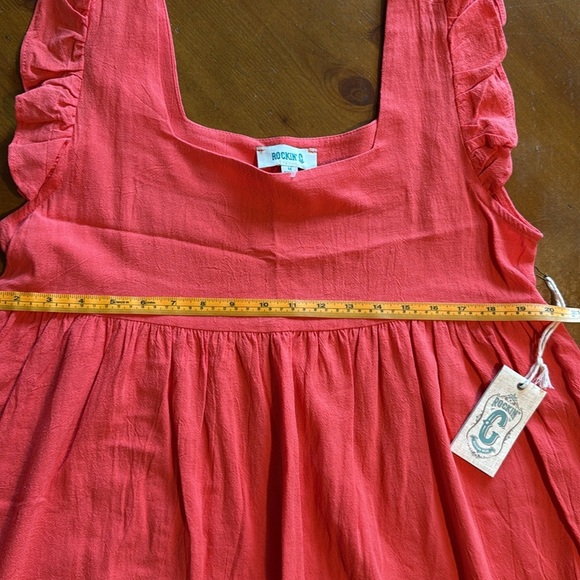 ROCKIN C Junior Red Ruffle Sleeve Dress - Picture 3 of 6